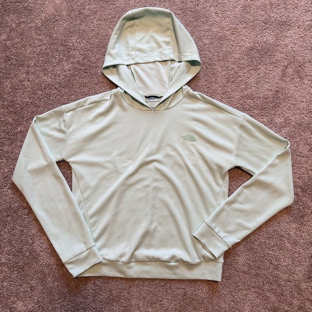 Mint Slightly Cropped North Face Hoodie